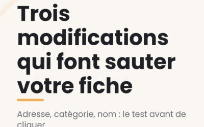 Adresse, catégorie, nom : le piège des fiches Google